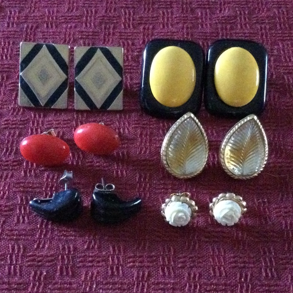 CLEARANCE Six Pairs of Pierced Earrings